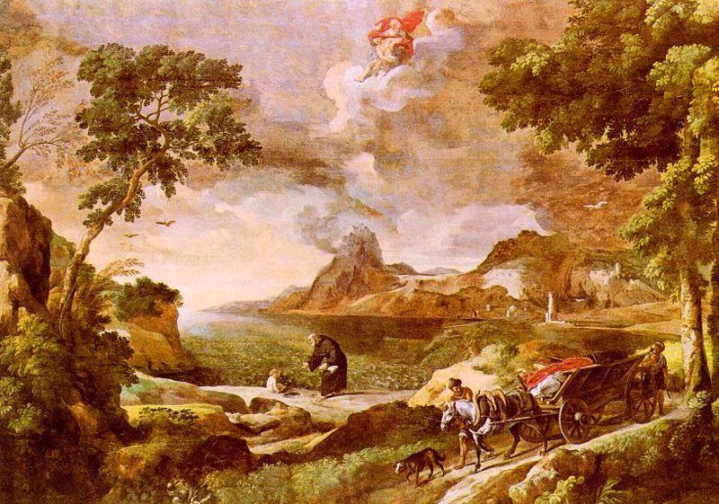 Gaspard Dughet Landscape with St.Augustine and the Mystery of the Trinity Germany oil painting art